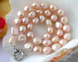 Pink Lavender Baroque Pearl Necklace, Perfect Women Gift