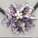 Lavender Shell Flower Necklace, Wedding Birthday Chirstmas Gift