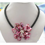 Pink Shell Flower Necklace, Wedding Birthday Lady Gift