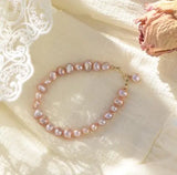 Real Freshwater Pearl Pink Purple Silver Bangle Style