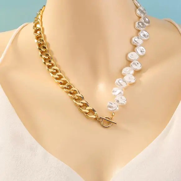 Baroque Sea Shell Choker Pearl Necklace Classic Women Gift