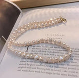 Boho 925 Sterling Silver Pearl Choker Necklace 6-7mm