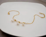 Pearl Jewelry Plated Chain Beads Anklet Bracelet Gift