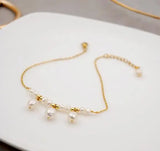 Pearl Jewelry Plated Chain Beads Anklet Bracelet Gift