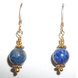 Lapis Lazuli Gemstone Plated Earrings - Charming Lady Gift
