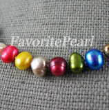 Rainbow Freshwater Baroque Pearl Necklace 4-9mm Wedding Birthday Fine Jewelry