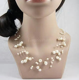 5 Strand 17-18'' Freshwater Pearl Fish Line Necklace
