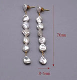 Baroque Pearl Silver Earrings Exag Gerated Long Fine Jewelry