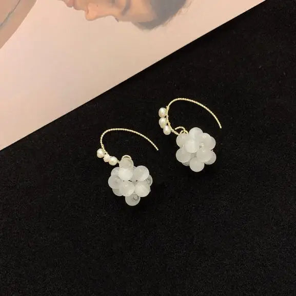Classic Pearl Cat's Eye Dangle Earrings