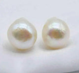 Baroque Freshwater Pearl Stud Earrings 925 Sterling Silver