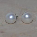 Natural Freshwater Pearl Earrings S925 Silver Stud Jewelry Women Gift