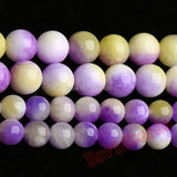 Natural Stone Purple & Yellow Malaysia Jadee Loose Beads 6 8 10 MM