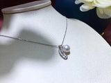 Feather 925 Silver Pendant Base Settings for Pearl Coral Jade Beads Stones