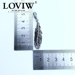 Feather Blackened Charm Bracelet, Europe Style Jewelry