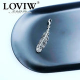 Feather Blackened Charm Bracelet, Europe Style Jewelry