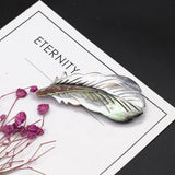 Abalone Shell Feather Brooch Pin for Women