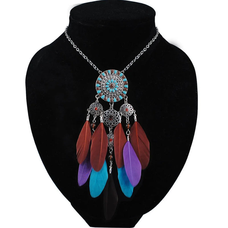 Feather Charm Necklace for Women
