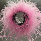 Ostrich Feather Cuff Snap Bracelet Wrist Sleeve Blazer Women Real Fur Arm Warmer