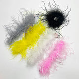 Ostrich Feather Cuff Snap Bracelet Wrist Sleeve Blazer Women Real Fur Arm Warmer