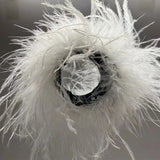 Ostrich Feather Cuff Snap Bracelet Wrist Sleeve Blazer Women Real Fur Arm Warmer