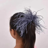 Ostrich Feather Cuff Snap Bracelet Wrist Sleeve Blazer Women Real Fur Arm Warmer