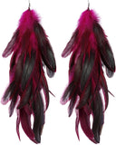 Bohemian Feather Earrings Long Dangle Stunning Party Jewelry