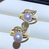 Feather Plated Ring Base Mountings for Pearl Beads