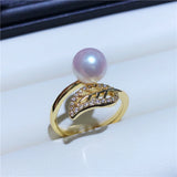 Feather Plated Ring Base Mountings for Pearl Beads