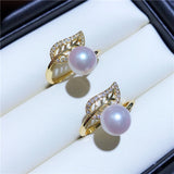 Feather Plated Ring Base Mountings for Pearl Beads