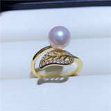 Feather Plated Ring Base Mountings for Pearl Beads