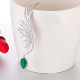 Feather Iregular Women Ear Cuff with Zirconia Clip Earrings