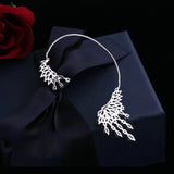 Feather Iregular Women Ear Cuff with Zirconia Clip Earrings