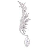 Feather Iregular Women Ear Cuff with Zirconia Clip Earrings