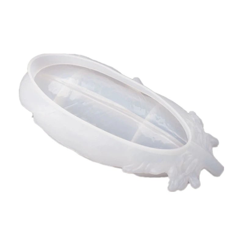 Feather Plate Epoxy Resin Mold Dish Tray Silicone Mould DIY Crafts Home Decor