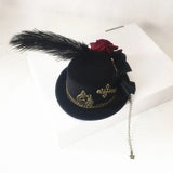Feather Rose Top Hat Costume Hair Accessories for Women Female Cosers