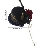 Feather Rose Top Hat Costume Hair Accessories for Women Female Cosers