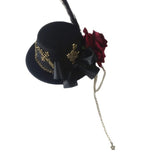 Feather Rose Top Hat Costume Hair Accessories for Women Female Cosers