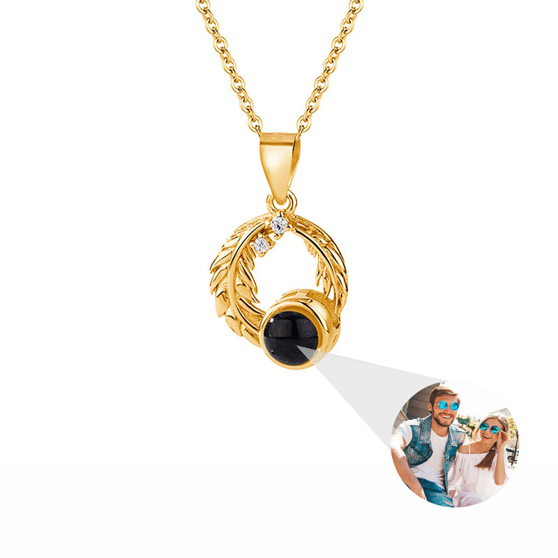 Feathers Projection Necklace Pendant Jewelry