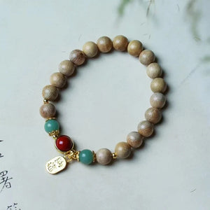 Milky Wood Green Bracelet Charm DIY Beads Jewelry