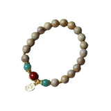 Milky Wood Green Bracelet Charm DIY Beads Jewelry