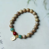 Milky Wood Green Bracelet Charm DIY Beads Jewelry