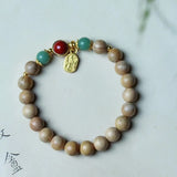 Milky Wood Green Bracelet Charm DIY Beads Jewelry