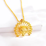 14K Peacock Pendant for Women Wedding Jewelry
