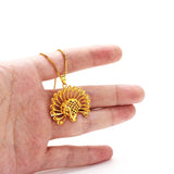 14K Peacock Pendant for Women Wedding Jewelry
