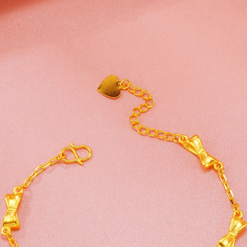 14k Bow-knot Bracelet for Women Girlfriend Birthday Gift