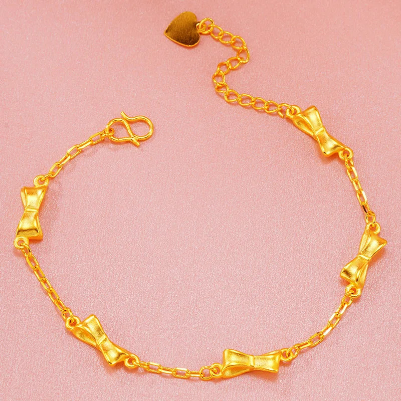 14k Bow-knot Bracelet for Women Girlfriend Birthday Gift