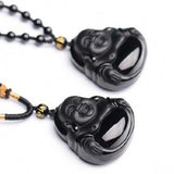 Matte Buddha Maitreya Crystal Pendant Necklace for Men and Women