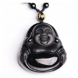 Matte Buddha Maitreya Crystal Pendant Necklace for Men and Women