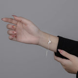 925 Silver Bracelet Flower Blossom Charm Woman Accessories