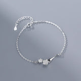 925 Silver Bracelet Flower Blossom Charm Woman Accessories